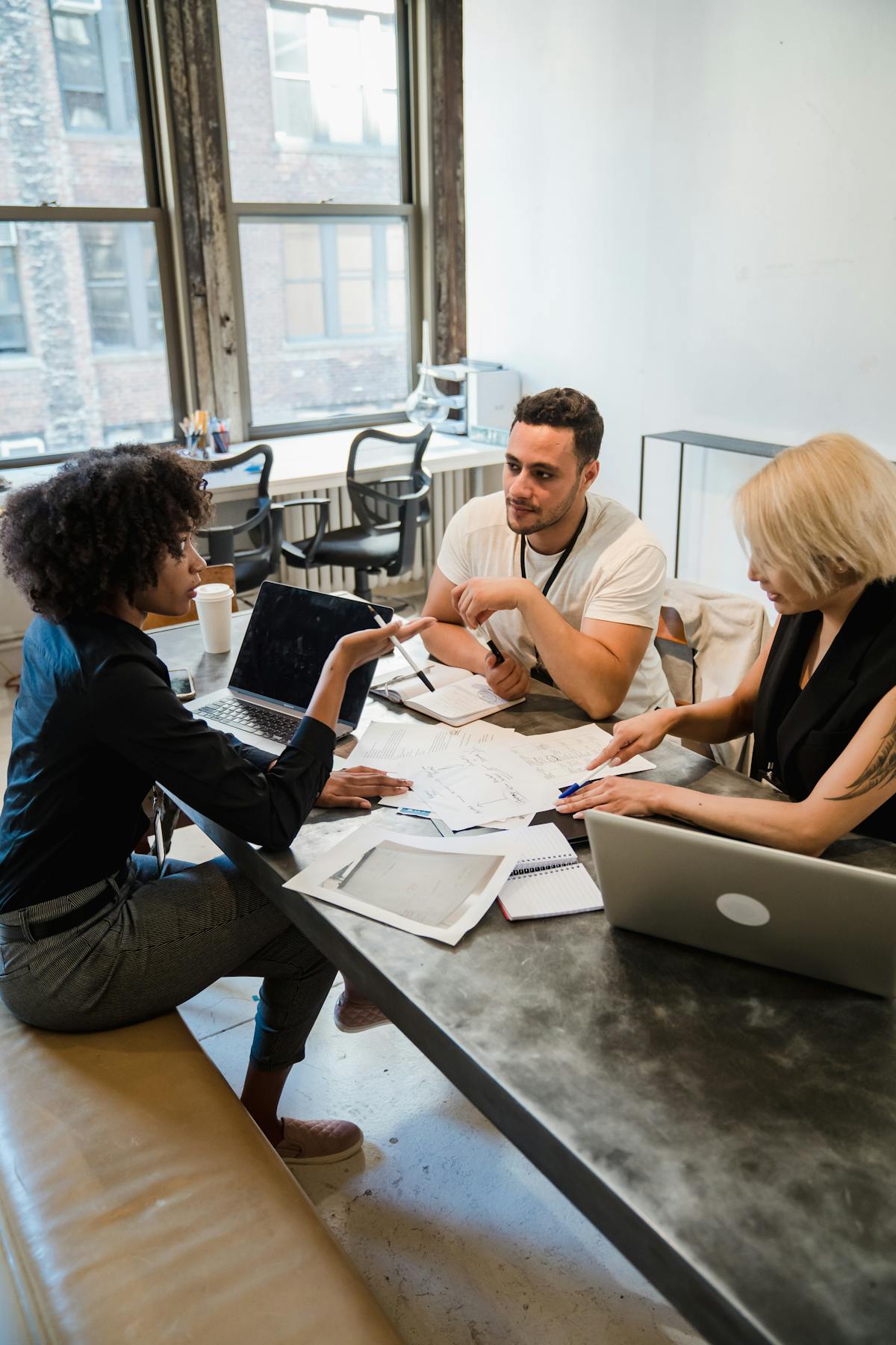 Team collaborating at startup